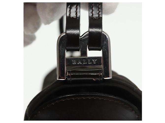 Borsa BALLY in nylon marrone Auth ti2408 - vista 14
