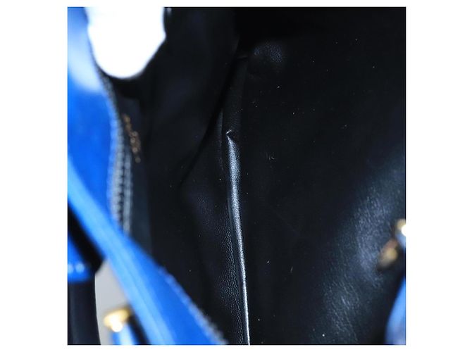 Céline Borsa a mano in tela Macadam CELINE blu oro Auth 98298 D'oro - vista 10