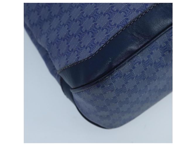 Céline Borsa a mano in tela Macadam CELINE blu oro Auth 98298 D'oro - vista 14