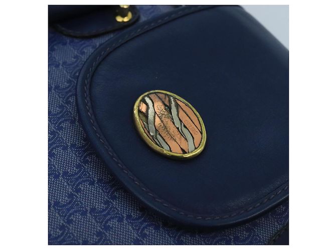 Céline Borsa a mano in tela Macadam CELINE blu oro Auth 98298 D'oro - vista 17