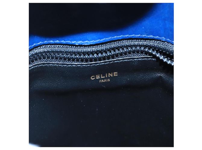 Céline Borsa a mano in tela Macadam CELINE blu oro Auth 98298 D'oro - vista 18