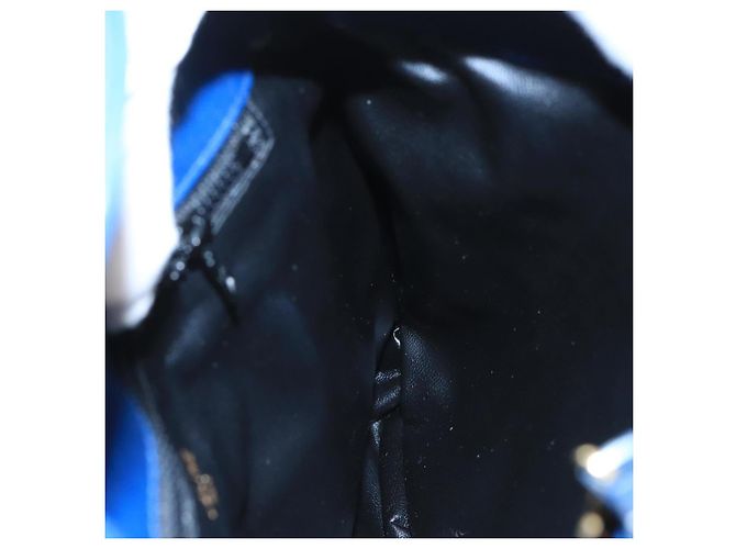 Céline Borsa a mano in tela Macadam CELINE blu oro Auth 98298 D'oro - vista 19