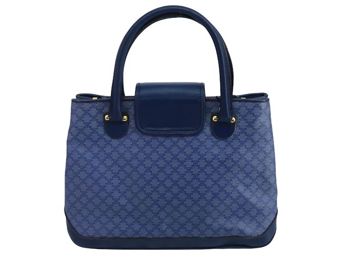 Céline Borsa a mano in tela Macadam CELINE blu oro Auth 98298 D'oro - vista 2