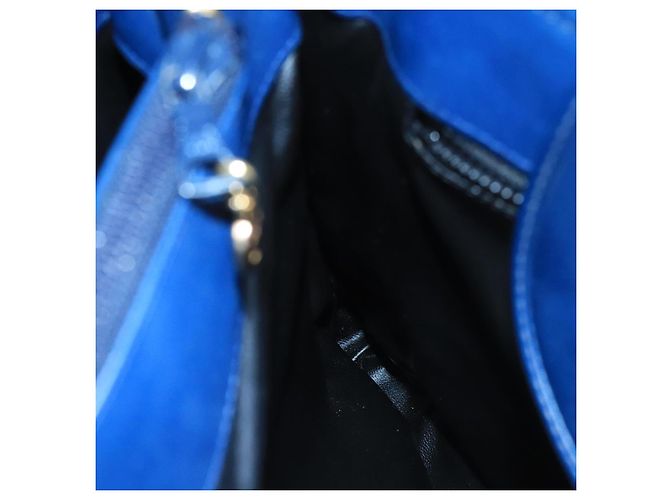 Céline Borsa a mano in tela Macadam CELINE blu oro Auth 98298 D'oro - vista 20