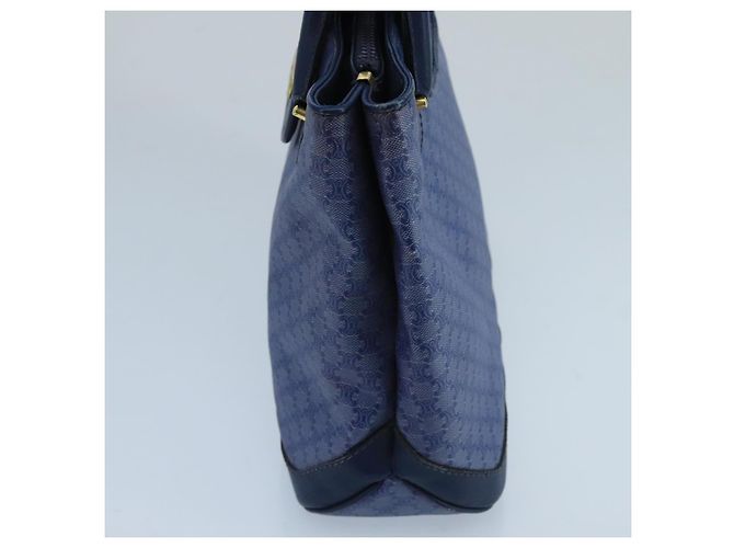 Céline Borsa a mano in tela Macadam CELINE blu oro Auth 98298 D'oro - vista 3