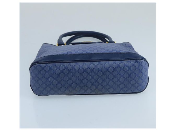 Céline Borsa a mano in tela Macadam CELINE blu oro Auth 98298 D'oro - vista 5