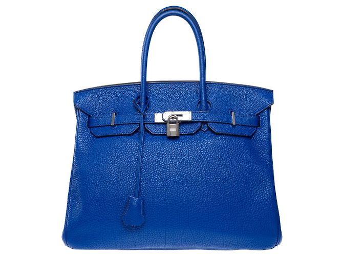 Hermès Borsa HERMES Birkin 35 in Pelle Blu - 102282 - vista 3