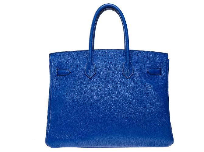 Hermès Borsa HERMES Birkin 35 in Pelle Blu - 102282 - vista 4