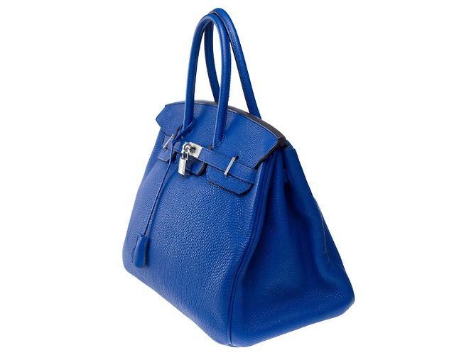 Hermès Borsa HERMES Birkin 35 in Pelle Blu - 102282 - vista 5