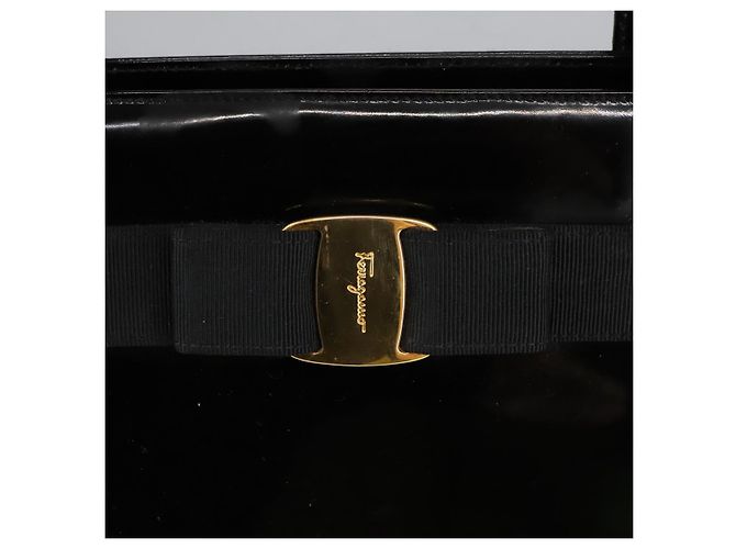 Borsa a Spalla Salvatore Ferragamo Smalto Nero Oro Auth bs19918 D'oro - vista 17