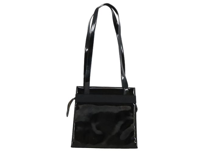 Borsa a Spalla Salvatore Ferragamo Smalto Nero Oro Auth bs19918 D'oro - vista 2