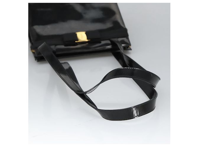 Borsa a Spalla Salvatore Ferragamo Smalto Nero Oro Auth bs19918 D'oro - vista 7