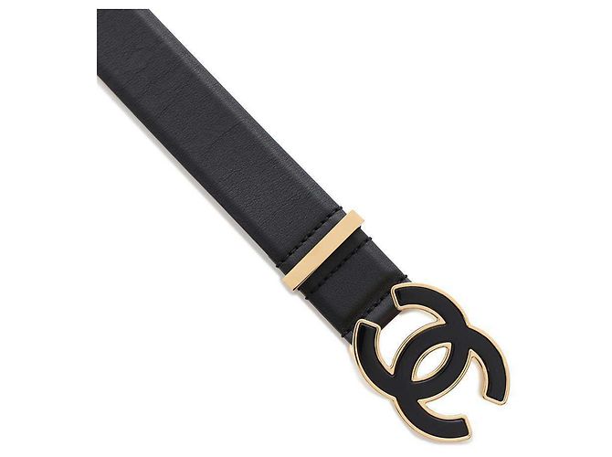 Chanel Coco Mark Leder Gürtel Schwarz - Ansicht 4