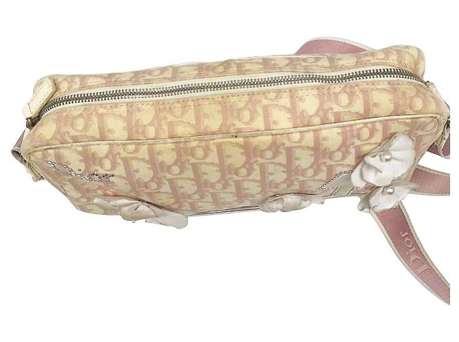 Borsa a Spalla Christian Dior Monogramma Rosa Fiori Strass Nylon - vista 4
