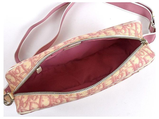 Borsa a spalla Christian Dior Monogram Rosa Nylon Bianco - vista 2