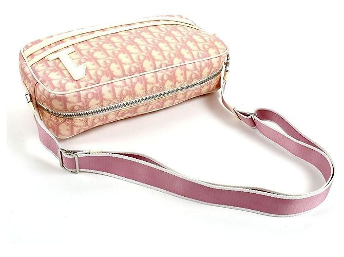 Borsa a spalla Christian Dior Monogram Rosa Nylon Bianco - vista 3