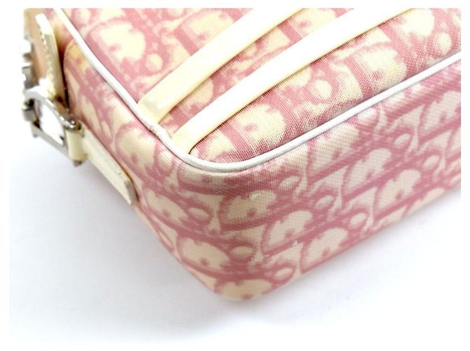 Borsa a spalla Christian Dior Monogram Rosa Nylon Bianco - vista 5