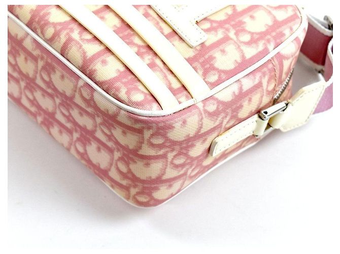Borsa a spalla Christian Dior Monogram Rosa Nylon Bianco - vista 6