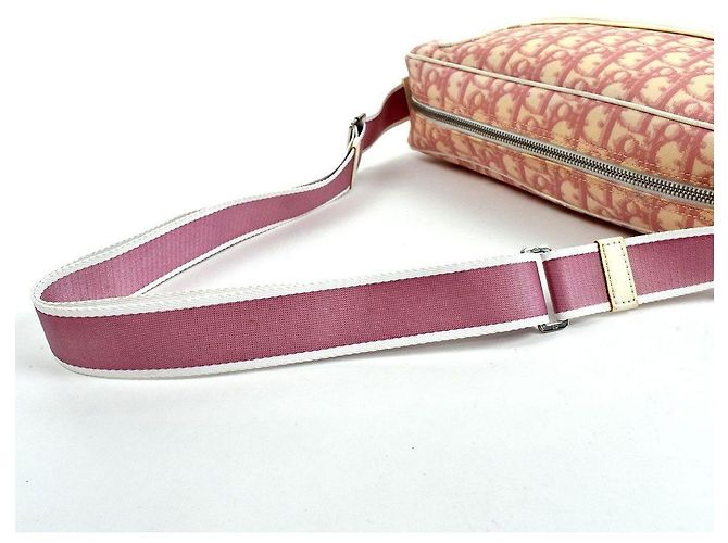 Borsa a spalla Christian Dior Monogram Rosa Nylon Bianco - vista 8