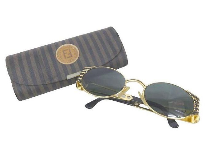 Occhiali da sole Fendi neri e dorati in plastica Nero D'oro - vista 2