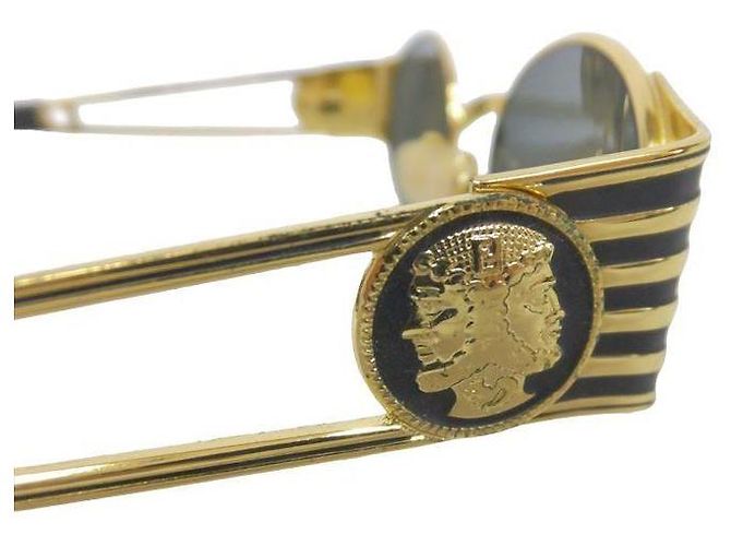 Occhiali da sole Fendi neri e dorati in plastica Nero D'oro - vista 6