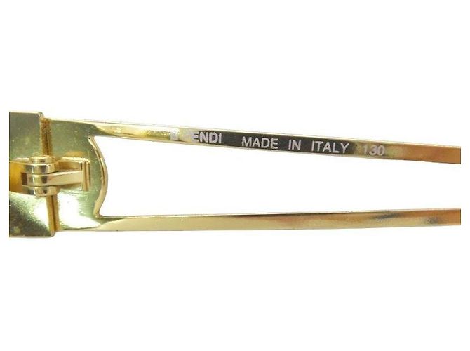 Occhiali da sole Fendi neri e dorati in plastica Nero D'oro - vista 7