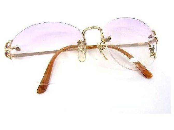 Occhiali da sole Fendi Rosa Ombré con Pietre Rosse e Strass D'oro - vista 3