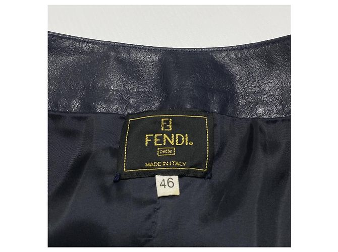 Fendi Monogramm Lederrock Marineblau - Ansicht 5