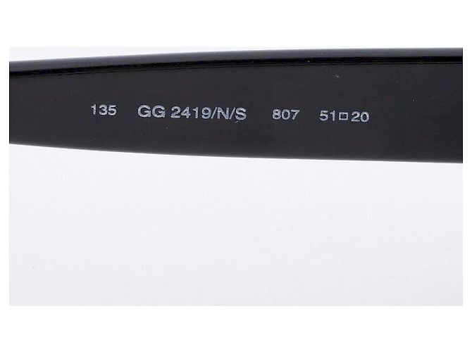 Gafas de sol Gucci negras de acetato Negro Plata Azul - vista 7
