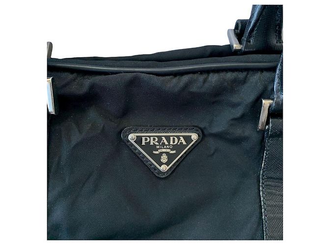 Borsa tote Prada in pelle nera Nero - vista 3