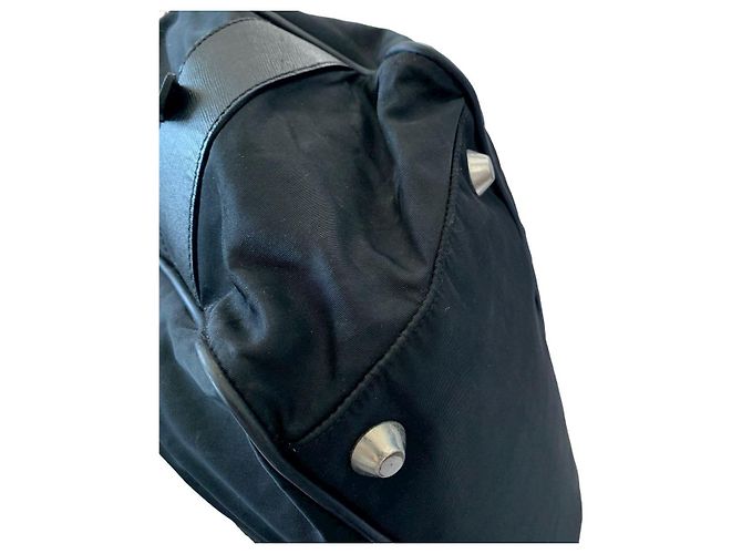 Borsa tote Prada in pelle nera Nero - vista 7