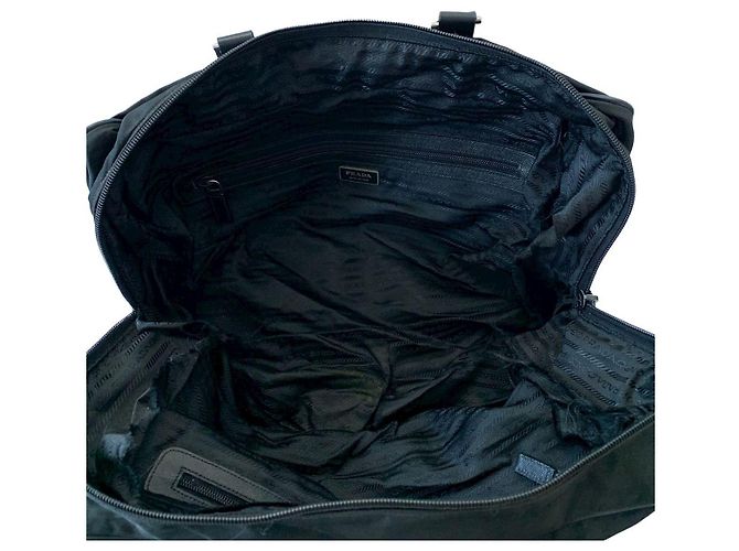 Borsa tote Prada in pelle nera Nero - vista 9