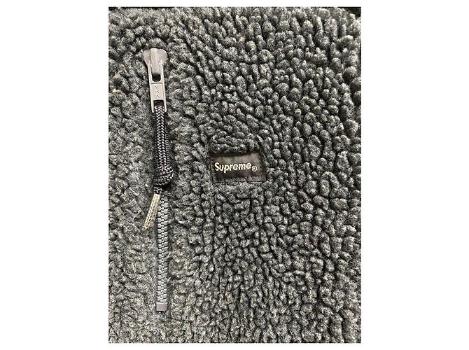 Pull Supreme Fleece Gris Logo - vue 2