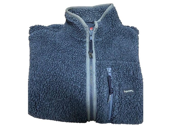 Pull Supreme Fleece Gris Logo - vue 5