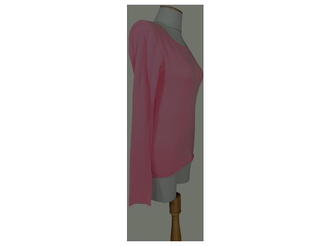 Autre Marque Rosa Melange Pullover Bluse aus Kaschmir und Baumwolle Pink - Ansicht 2