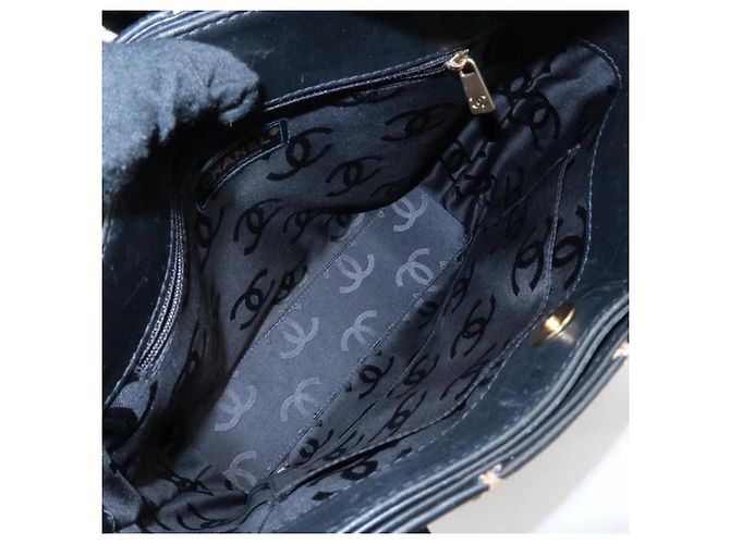 Wallet On Chain Borsa a mano Chanel Wild Stitch in pelle d'agnello nera Nero - vista 5