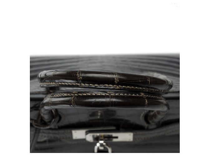 Hermès Sac HERMES Birkin 30 en Cuirs exotiques Gris - 102292 - vue 10