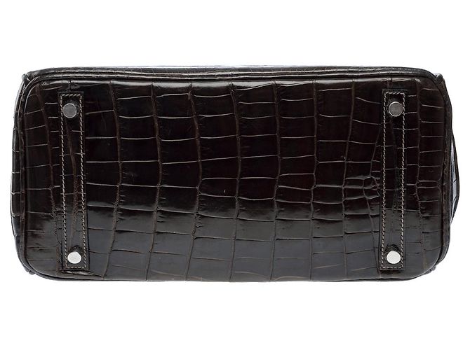 Hermès Sac HERMES Birkin 30 en Cuirs exotiques Gris - 102292 - vue 11