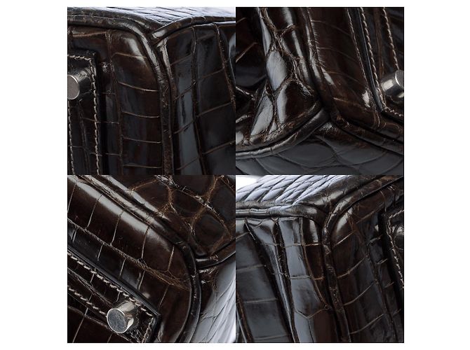 Hermès Sac HERMES Birkin 30 en Cuirs exotiques Gris - 102292 - vue 12