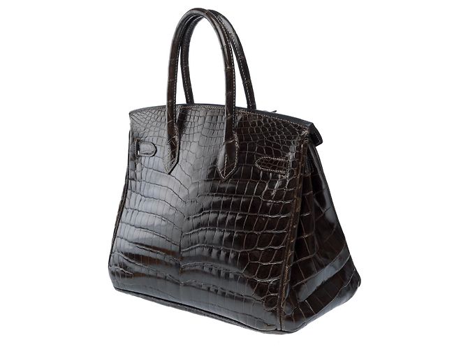 Hermès Sac HERMES Birkin 30 en Cuirs exotiques Gris - 102292 - vue 6