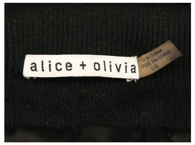 Schwarze Alice + Olivia Kunstfell Bomberjacke Größe US S - Ansicht 5
