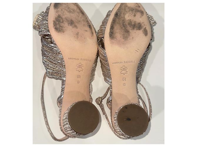 Sandali Loeffler Randall in tessuto metallico con fiocco - vista 2
