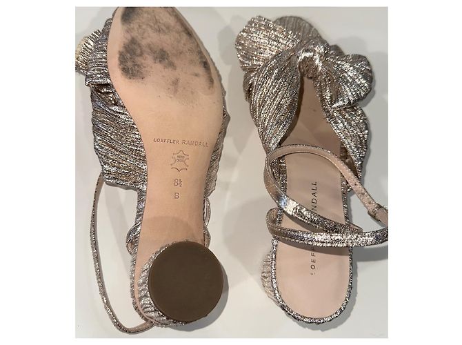 Sandali Loeffler Randall in tessuto metallico con fiocco - vista 3