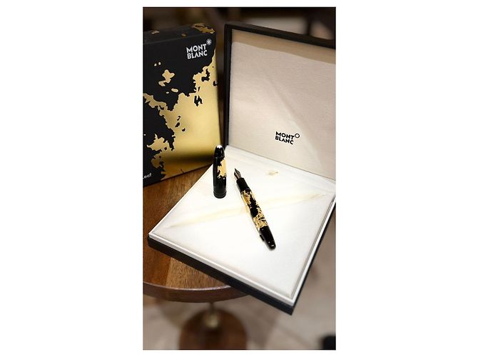 Montblanc Meisterstück 146 Calligrafia Foglia d'Oro Penna Nera Oro Nero - vista 5
