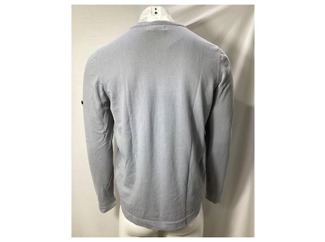 Stone Island Button-Embellished V-neck Sweatshirt in Grey Wool - view 12