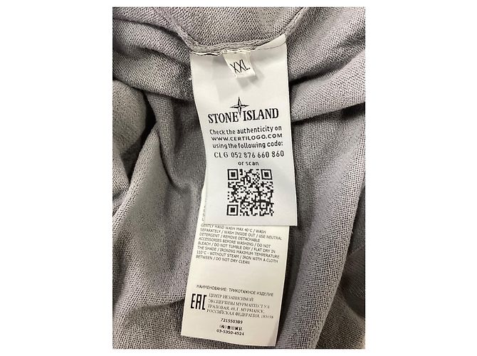Stone Island Button-Embellished V-neck Sweatshirt in Grey Wool - view 14