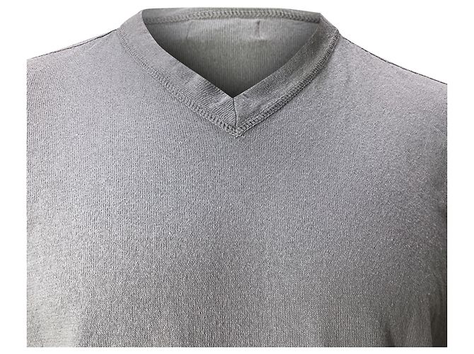 Stone Island Button-Embellished V-neck Sweatshirt in Grey Wool - view 3