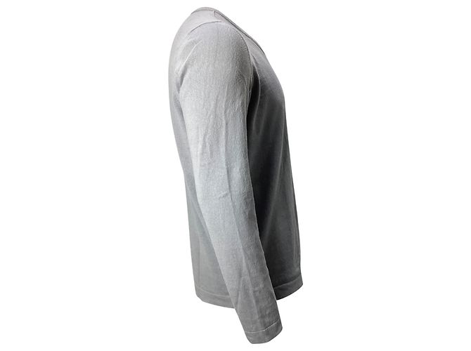 Stone Island Button-Embellished V-neck Sweatshirt in Grey Wool - view 4
