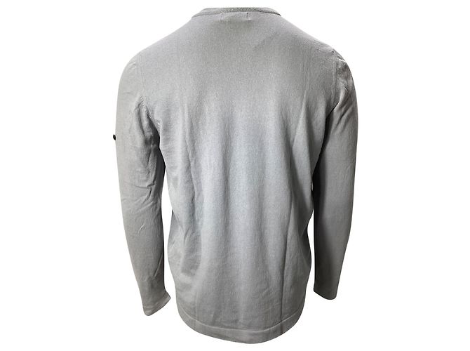 Stone Island Button-Embellished V-neck Sweatshirt in Grey Wool - view 5