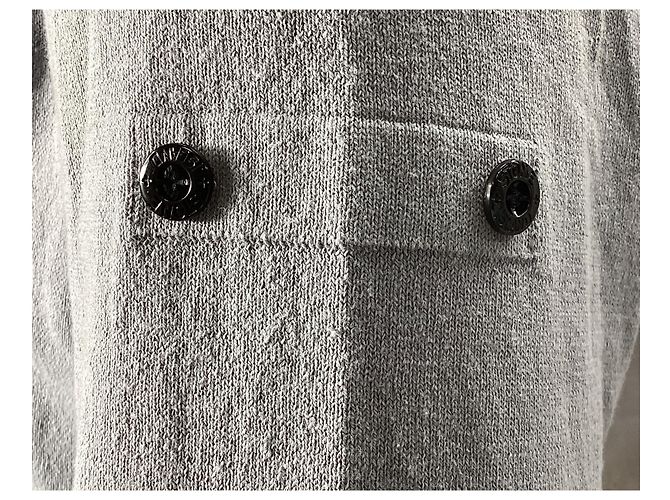 Stone Island Button-Embellished V-neck Sweatshirt in Grey Wool - view 9
